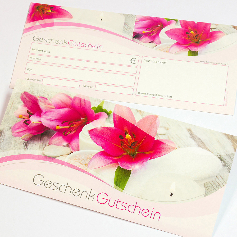 Geschenkgutscheine Kosmetik Wellness (50 Stück) Gutscheine