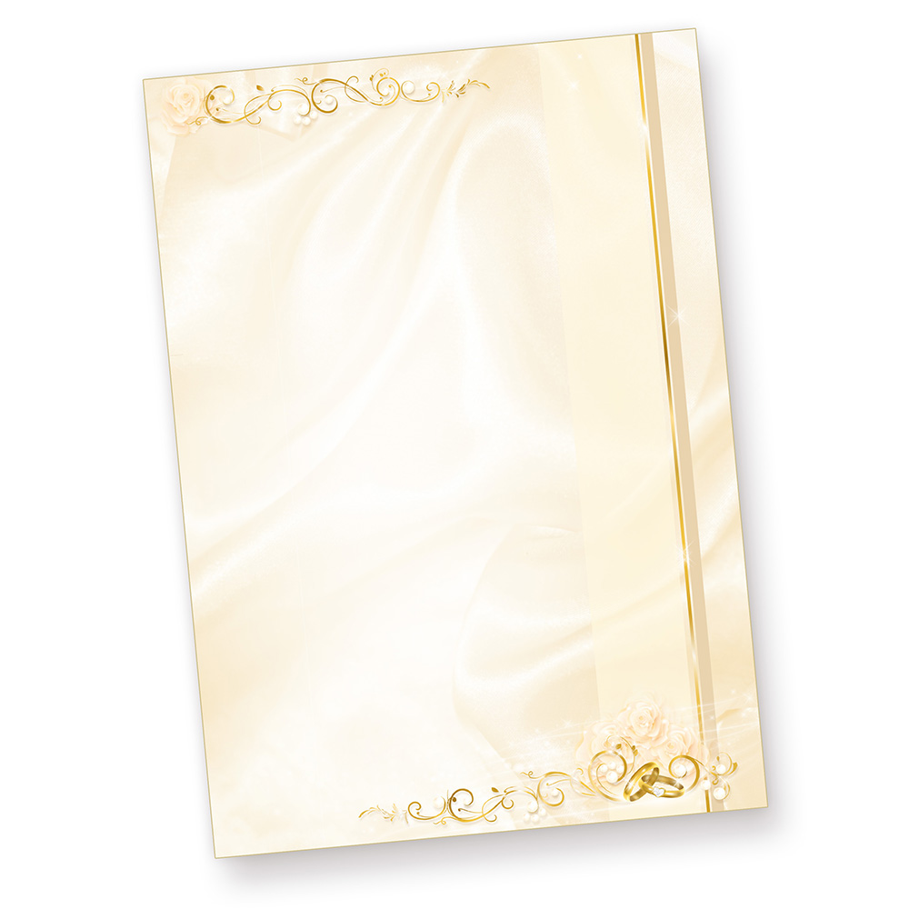 Motiv-Briefpapier Hochzeit perlmutt 250 Blatt A4 für Hochzeitszeitung