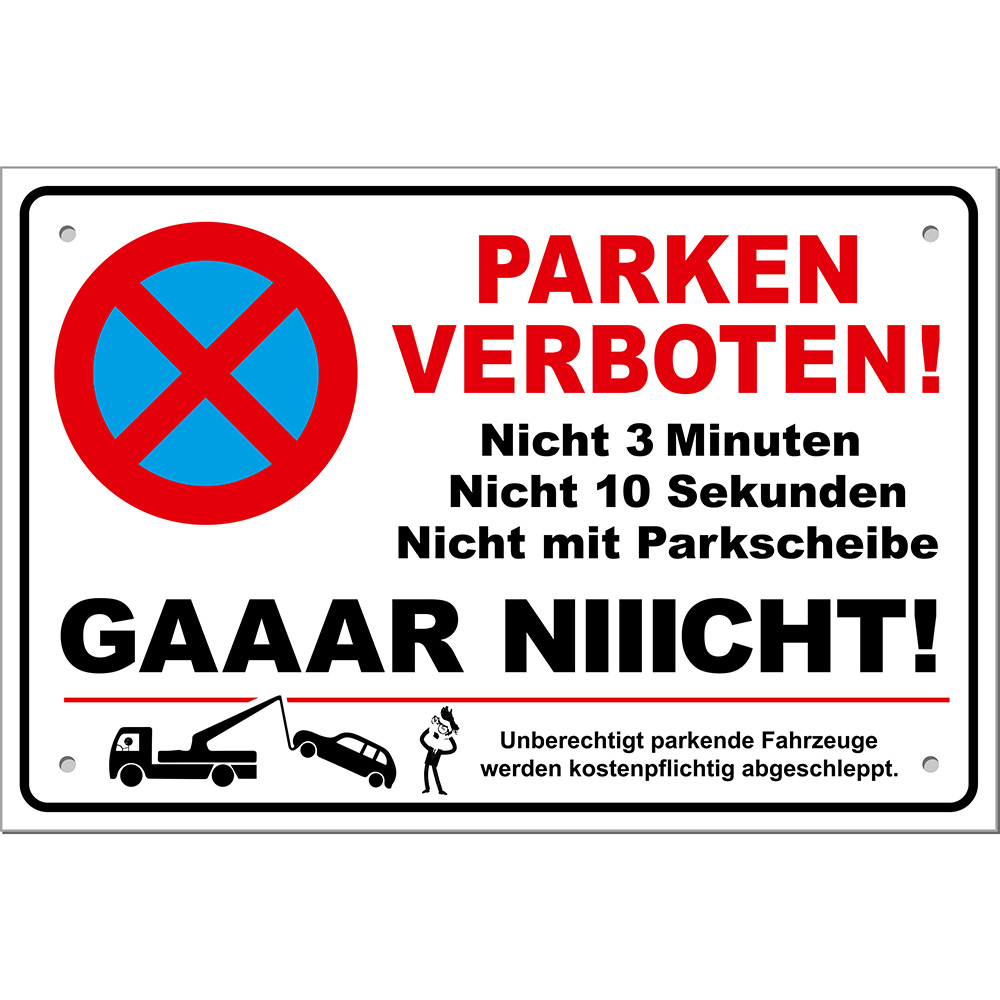 Parkplatzschild Halteverbot Wunschtext