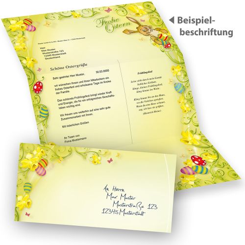 Briefpapier Ostern Mit Osterhase Motivpapier Set Briefe Optional Briefumschlage Ebay